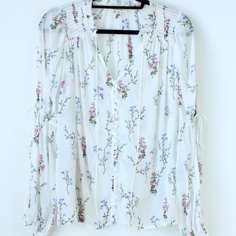 For Love and Lemons floral v-neck blouse with butt